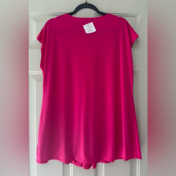 Lane Bryant Fuchsia Draped Blouse Sz 14/16 - Picture 3 of 3